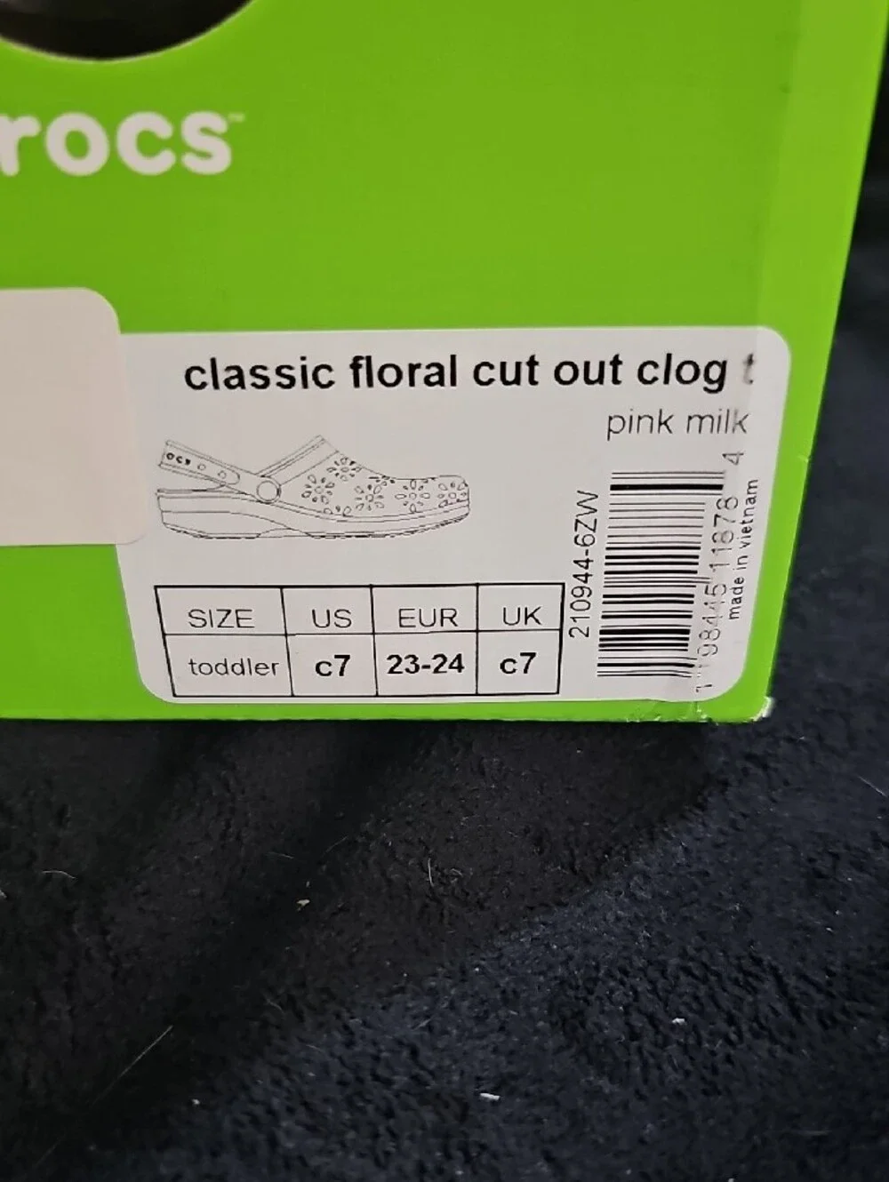 *Brand New* CROCS Kids' Classic Floral Clog - Pale Pink